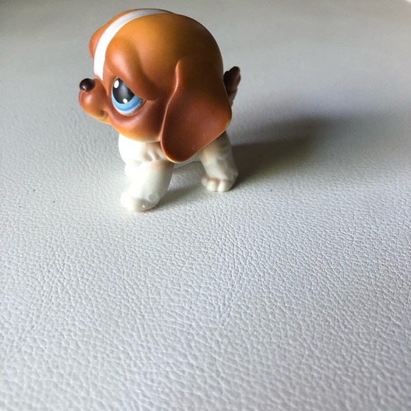 100% AUTHENTIC Littlest Pet Shop Brown St. Bernard #76 LPS Puppy Dog Blue Eyes - Picture 2 of 7